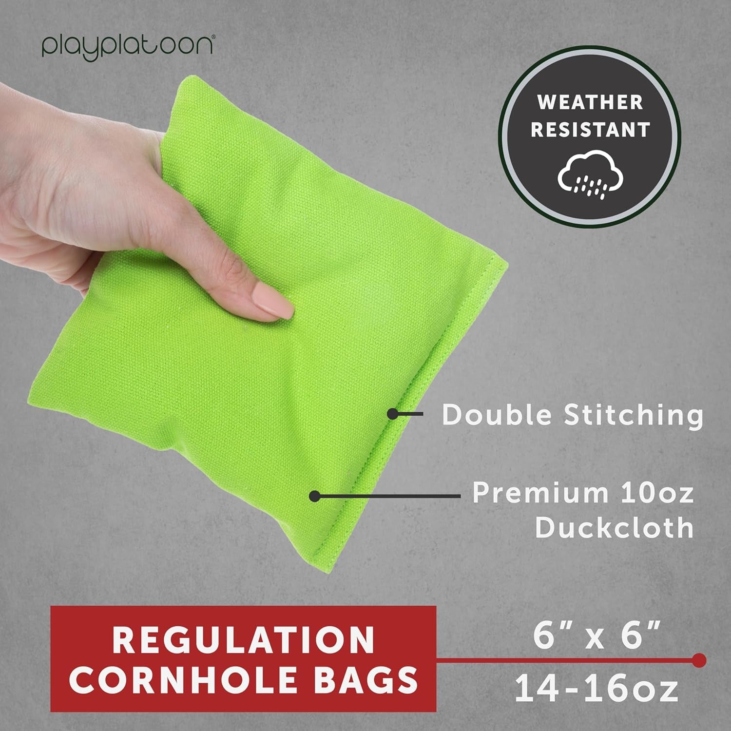 Premium Weather Resistant Duckcloth Cornhole Bags - Set of 8 Bean Bags for Corn Hole Game - Regulation Size & Weight