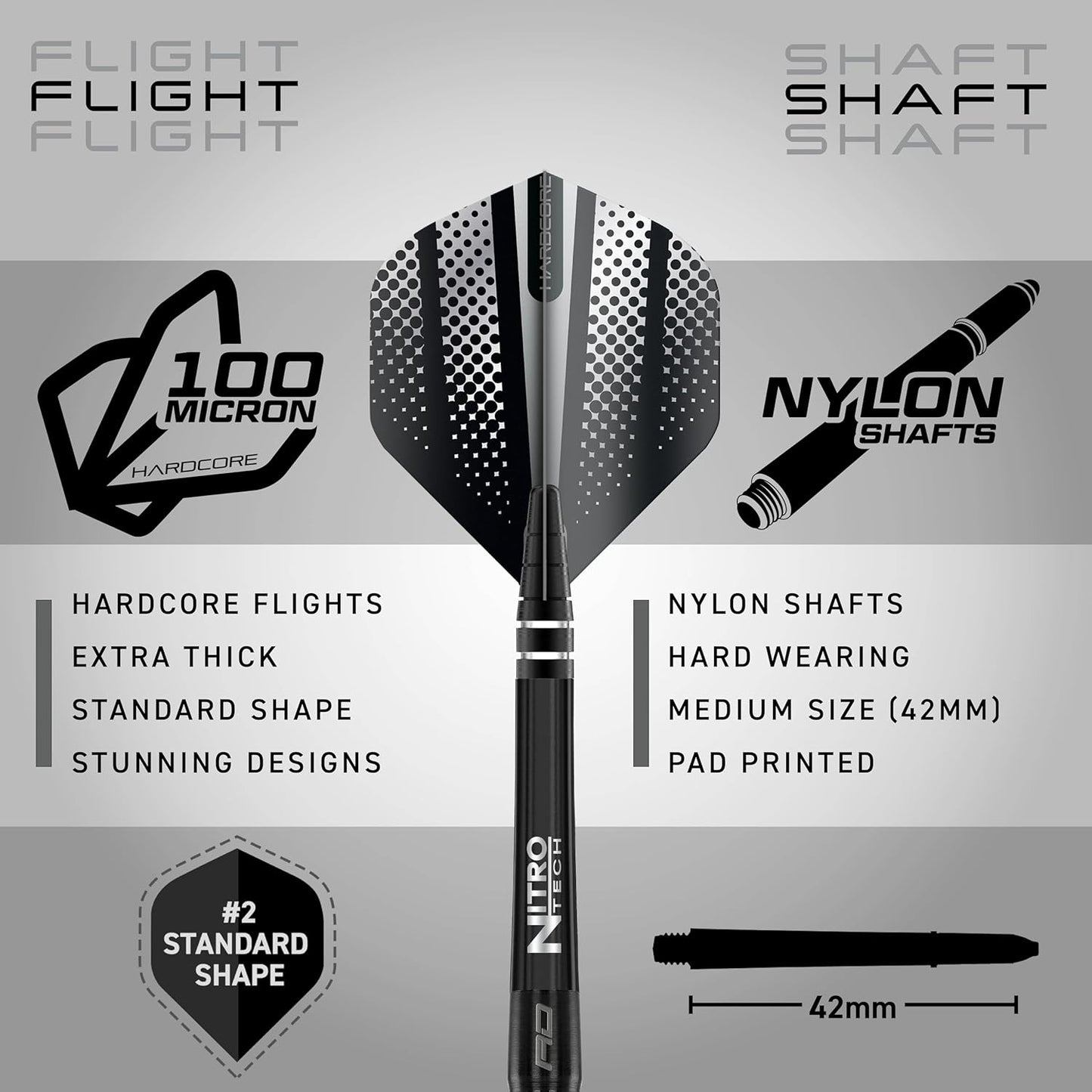 Razor Edge Black 20G, 22G, 23G, 24G, 26G, 28G Steeltip or 18G Softip Tungsten Darts with Flights and Stems