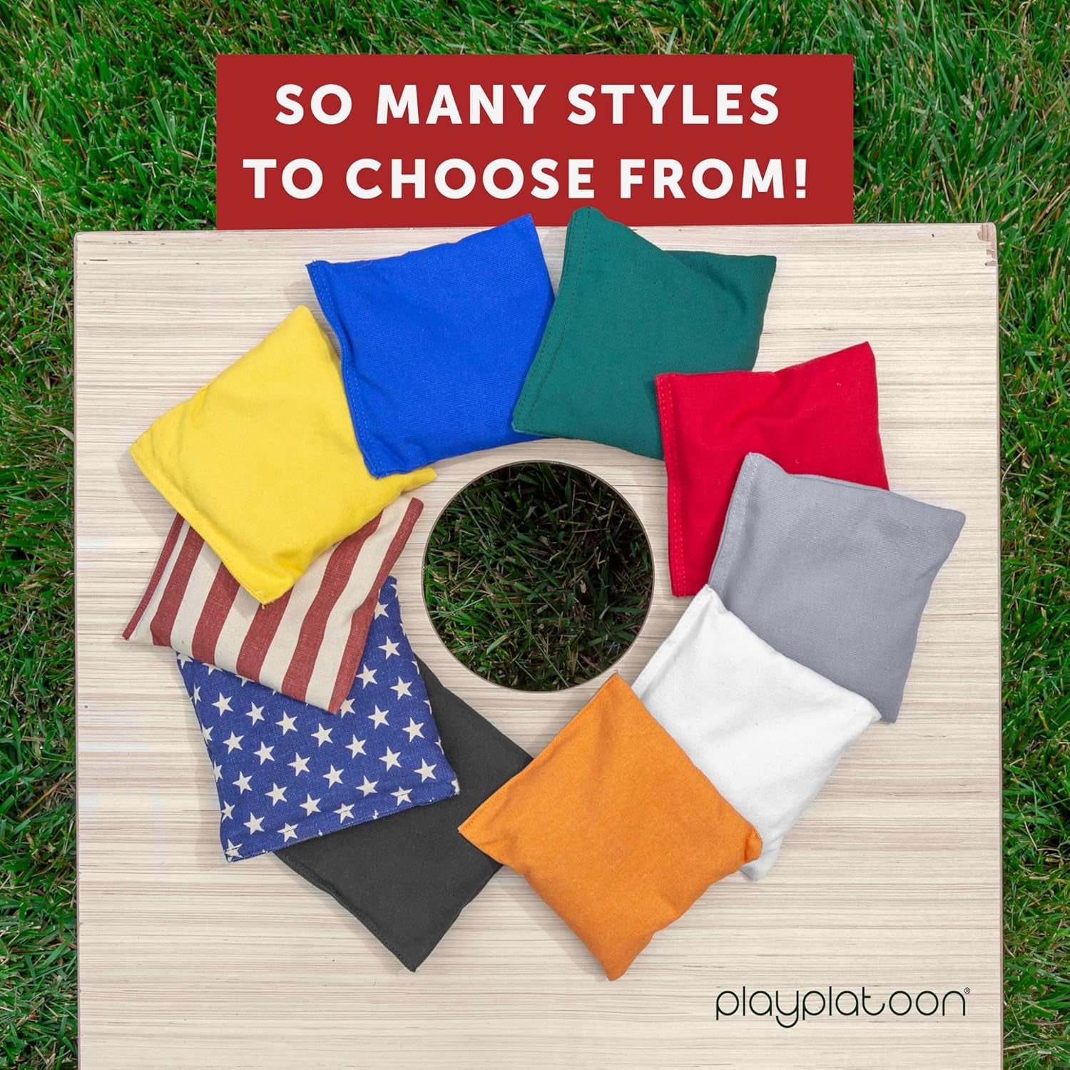 Premium Weather Resistant Duckcloth Cornhole Bags - Set of 8 Bean Bags for Corn Hole Game - Regulation Size & Weight