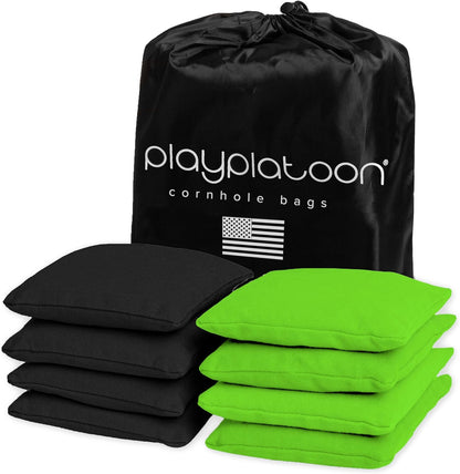 Premium Weather Resistant Duckcloth Cornhole Bags - Set of 8 Bean Bags for Corn Hole Game - Regulation Size & Weight