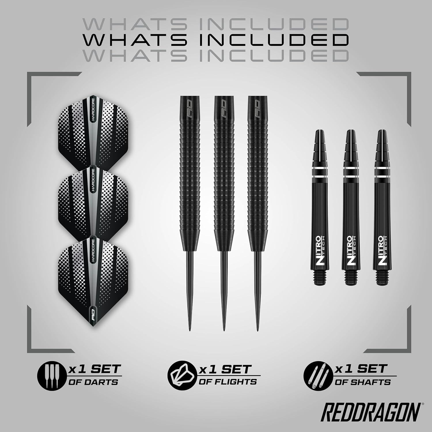 Razor Edge Black 20G, 22G, 23G, 24G, 26G, 28G Steeltip or 18G Softip Tungsten Darts with Flights and Stems