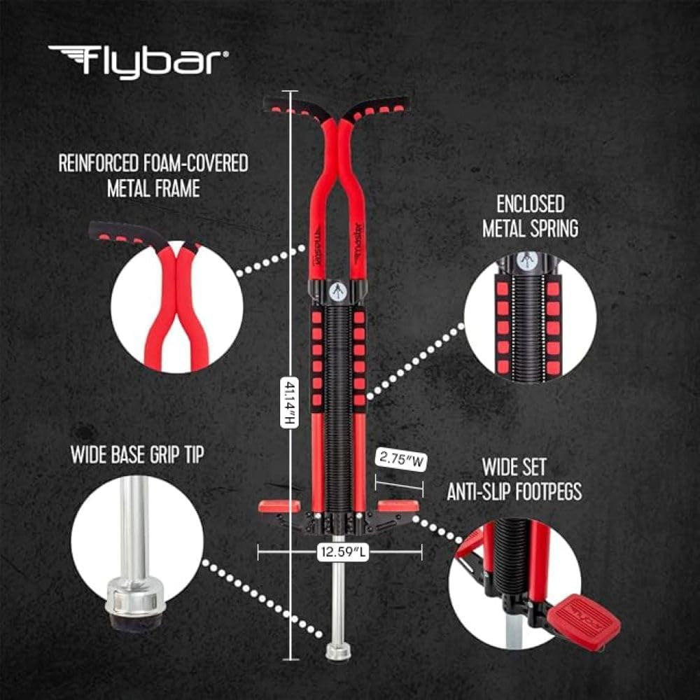 Master Pogo Stick for Kids Ages 9+, 80–160 Lbs – Easy Grip Handles – Active Exercise Toy for Tweens & Teens – Outdoor Toy with Non-Slip Foot Pegs for Boys and Girls – No Assembly Needed